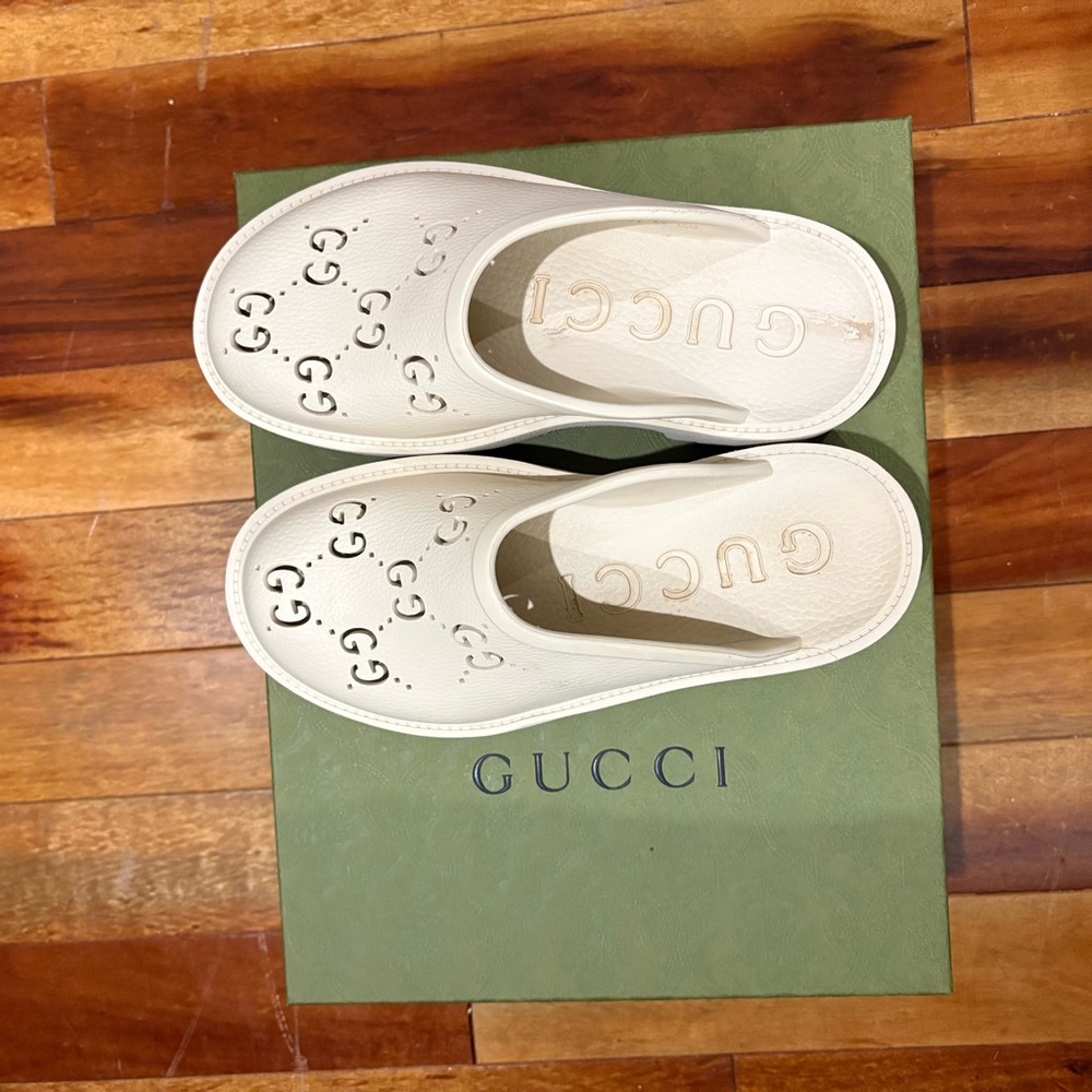 Gucci GG Rubber Mules | Authentic